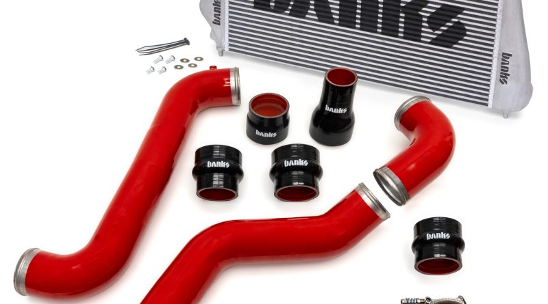 Components used in the Banks Intercooler Upgrade Kit for 2011 GMC/Chevy 2500/3500 6.6L Diesel