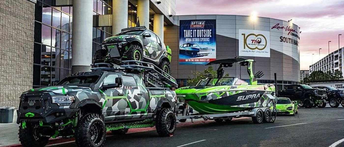 SEMA Builders brought all sorts of vehicles to the 2021 show, including a boat.