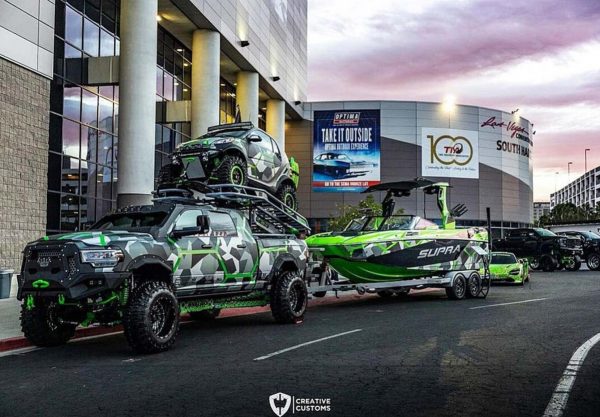 SEMA Builders brought all sorts of vehicles to the 2021 show, including a boat.
