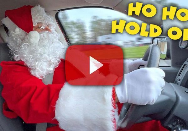 Santa delivering the perfect stocking stuffer, the Banks PedalMonster.
