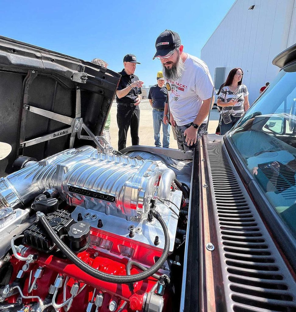 Employees at the DMAX  factory check out LokJaw