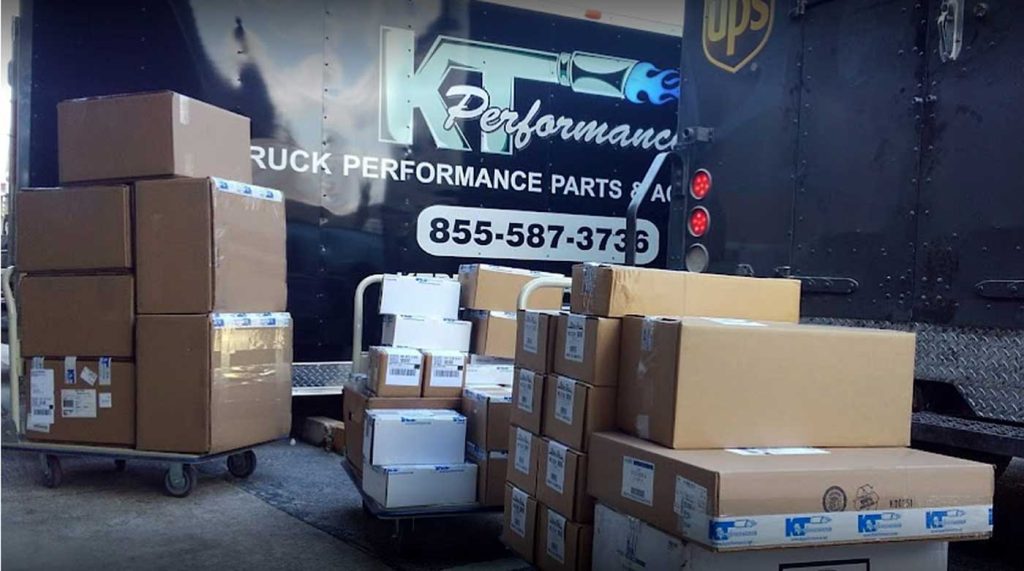 Stacks of boxes at KT Performance
