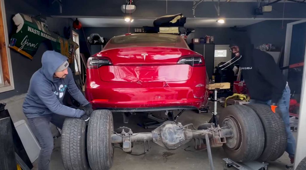 Rich Benoit builds a diesel Tesla in his garage.