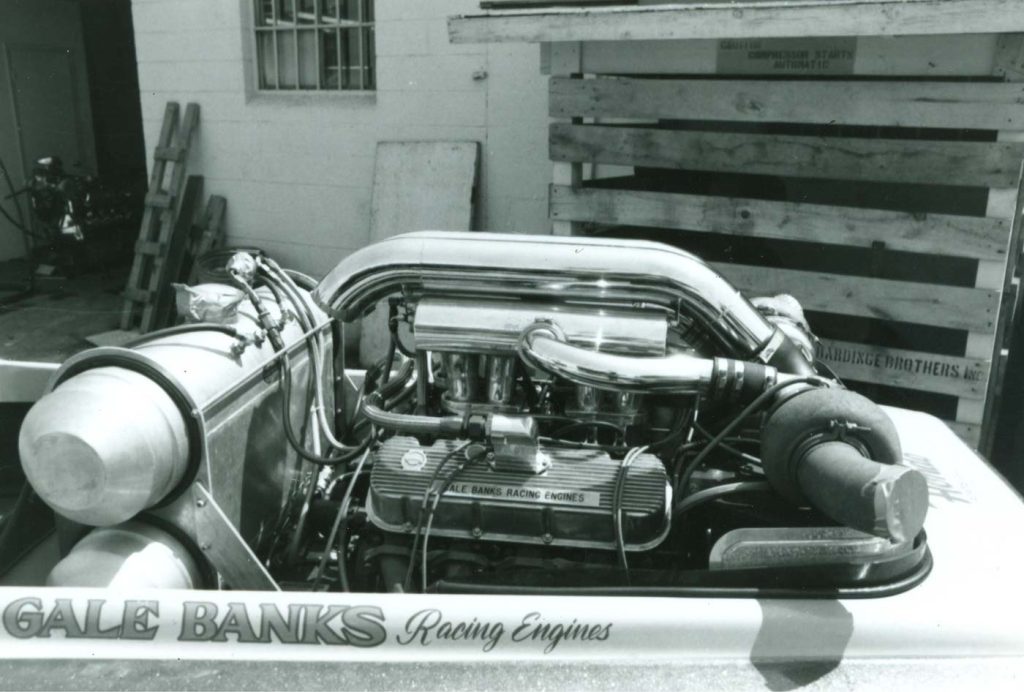 The Banks-powered twin-turbo engine inside the Hurry Round Hondo boat.
