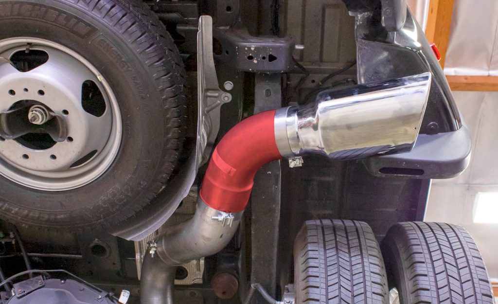 Install the final tail pipe portion if you have a DRW vehicle. 
