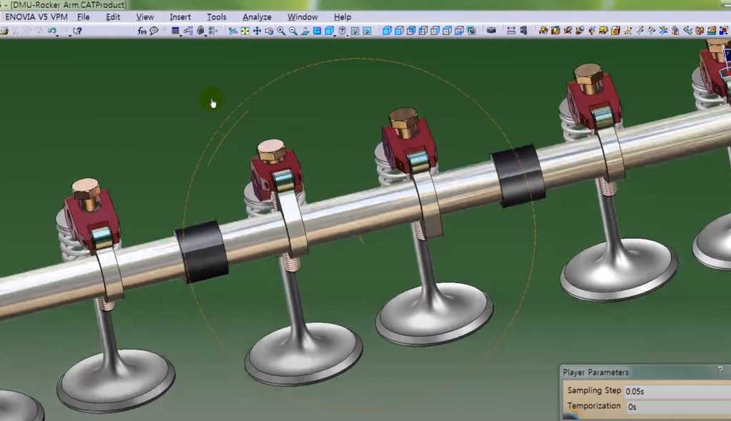 A CAD image showing how the high-performance camshaft works.