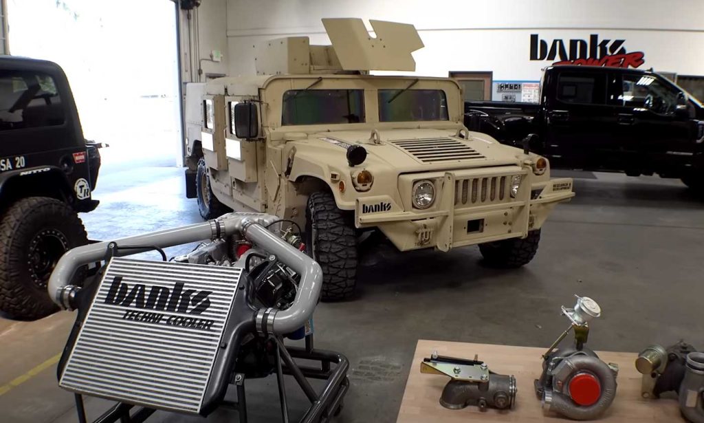The history of Banks gets some homage with this F-250 Makeover. Specifically, the up-armored Humvee Banks overhauled to get more power and the wheels on them. 