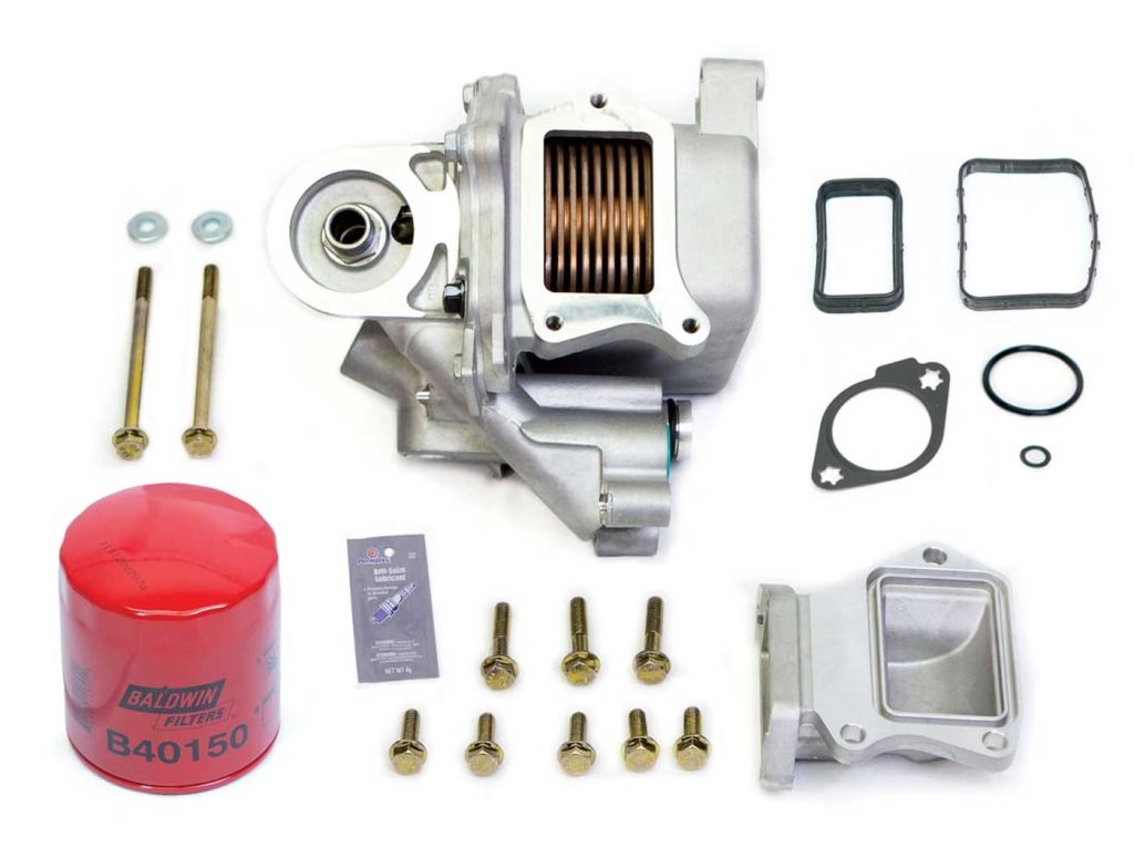 The Banks Oil Cooler kit and all the parts for the 370k Duramax
