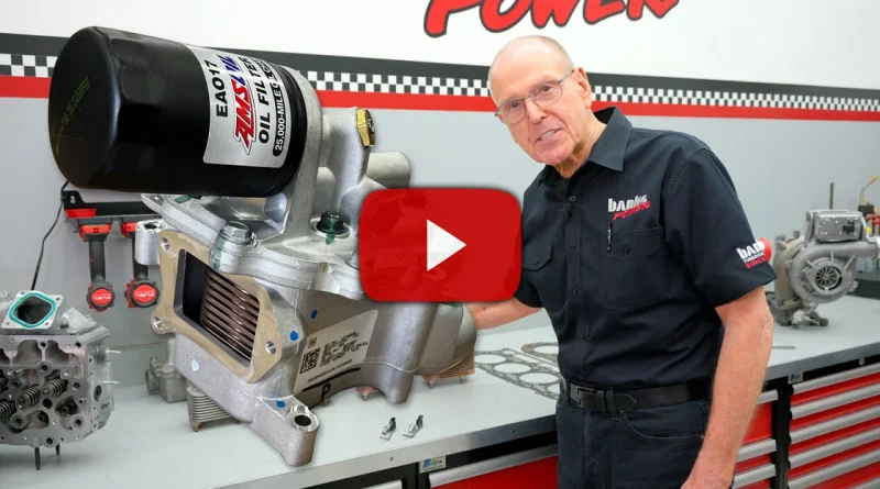 Banks Oil Cooler Upgrade Kit components laid out