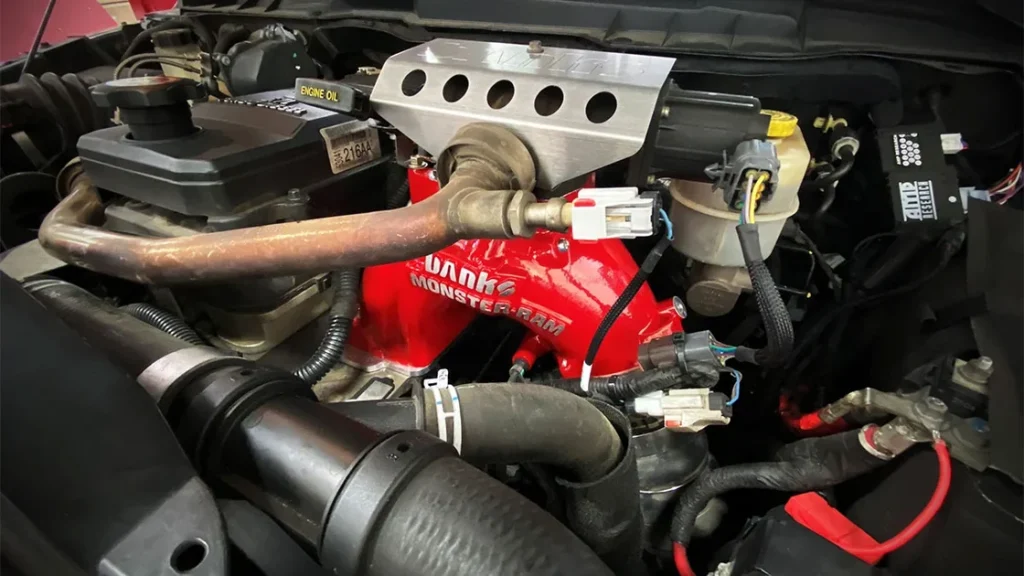 Monster‑Ram Performance Upgrade installed in RAM Longhorn engine bay