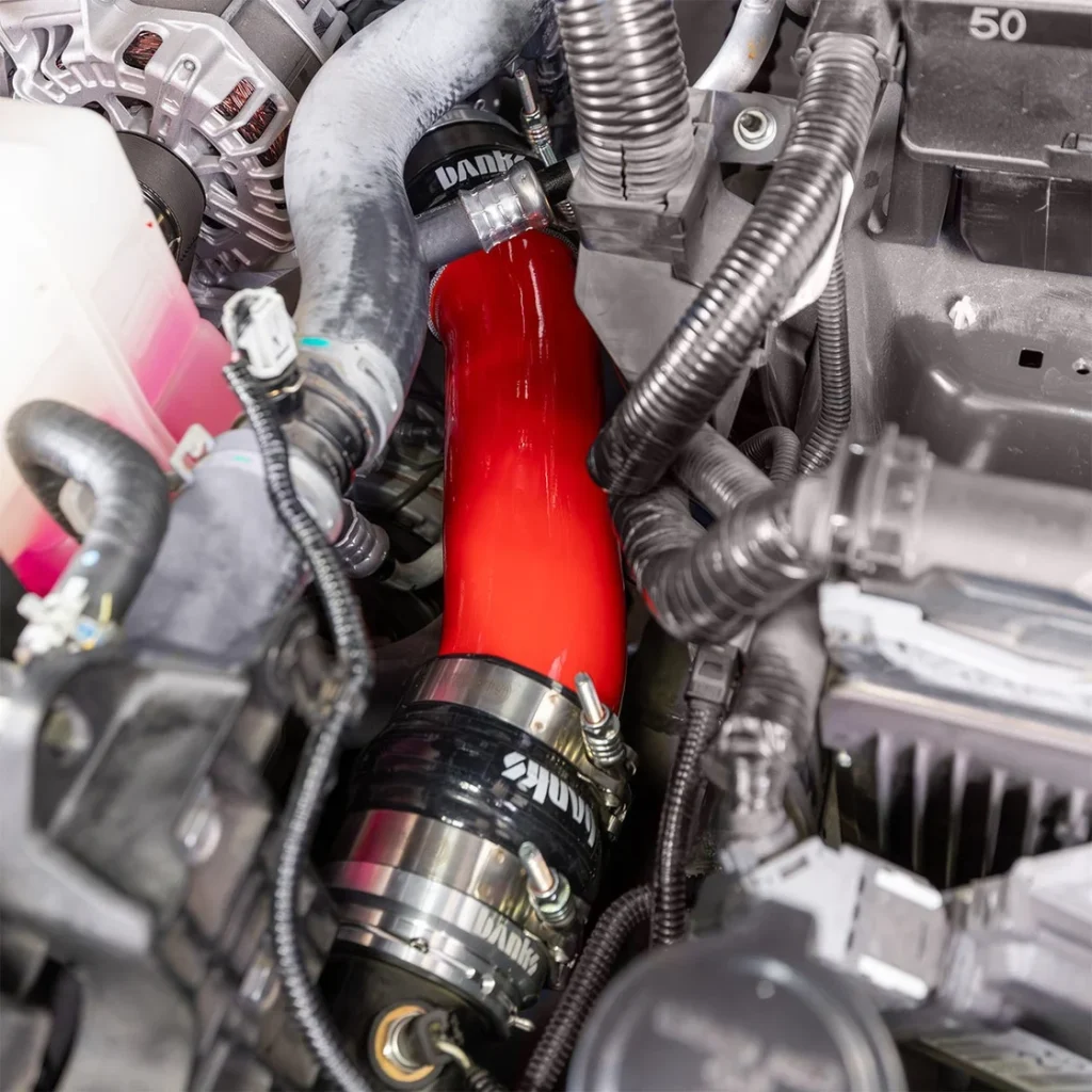 Banks High‑Flow Boost Tubes installed on Toyota Tacoma cold side