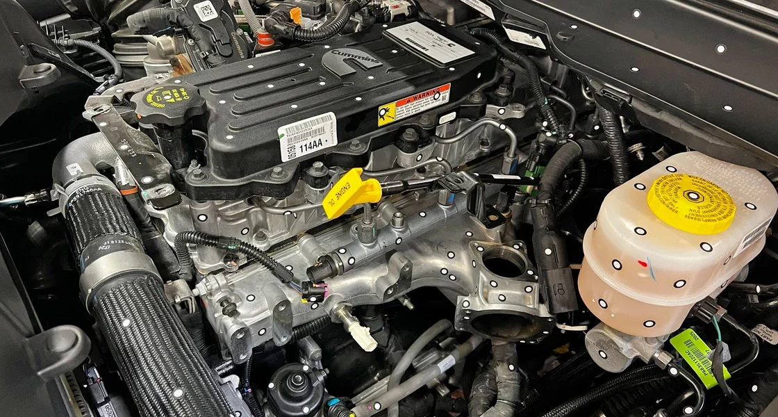 Banks engineers scanning 2025 RAM engine bay intake
