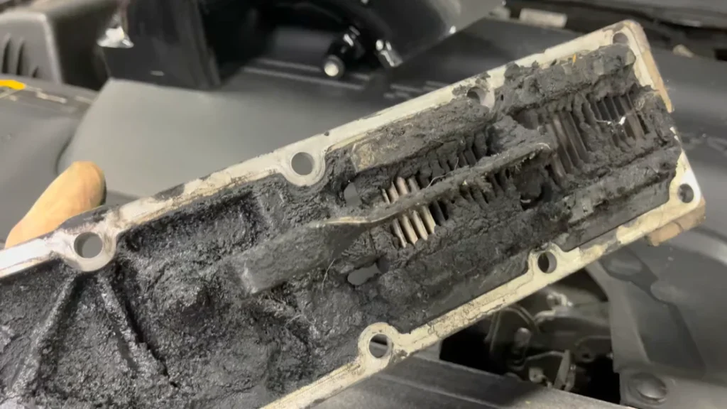 Severely clogged grid heater removed from RAM truck