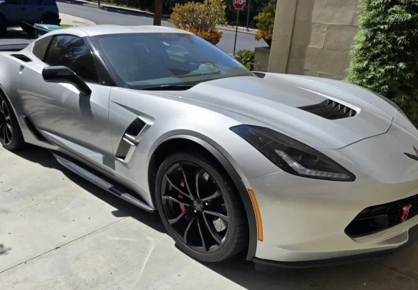 Corvette C7 interior showing Banks iDash Pro gauge with PedalMonster tuning
