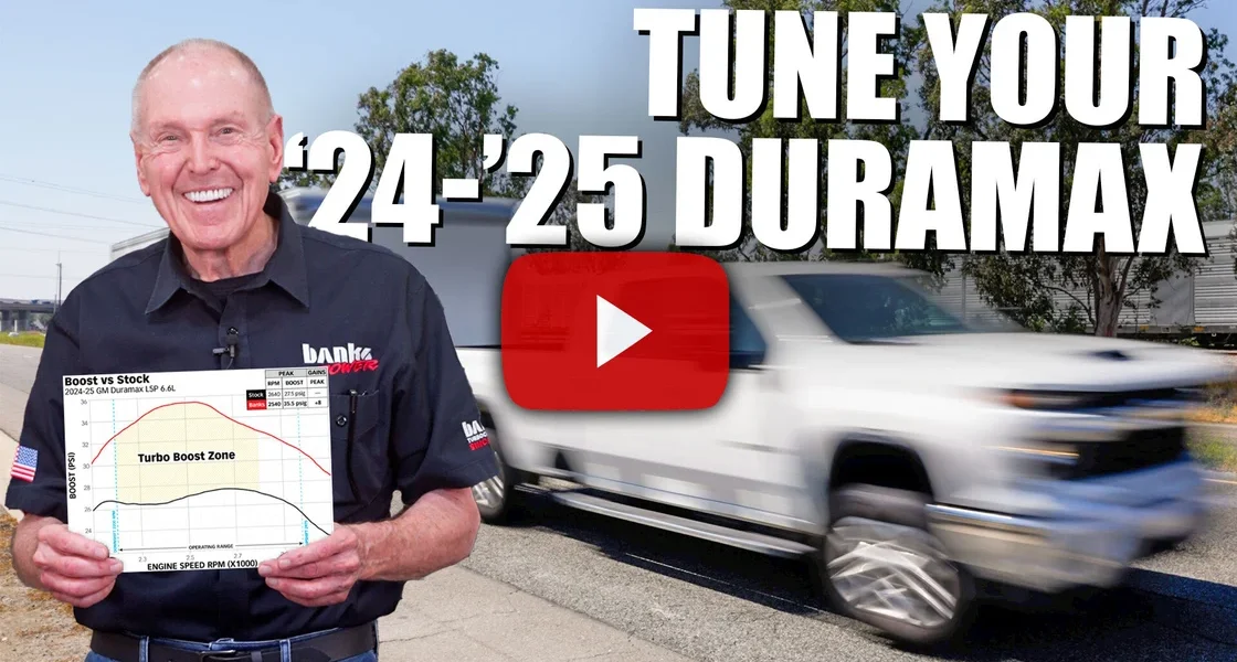 Gale Banks with Derringer tuner chart for 2024 Duramax