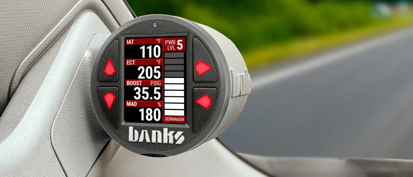 Close-up of iDash Data Pro displaying engine data