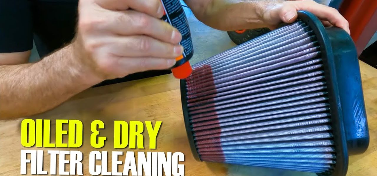 Step-by-step air filter re-oiling process