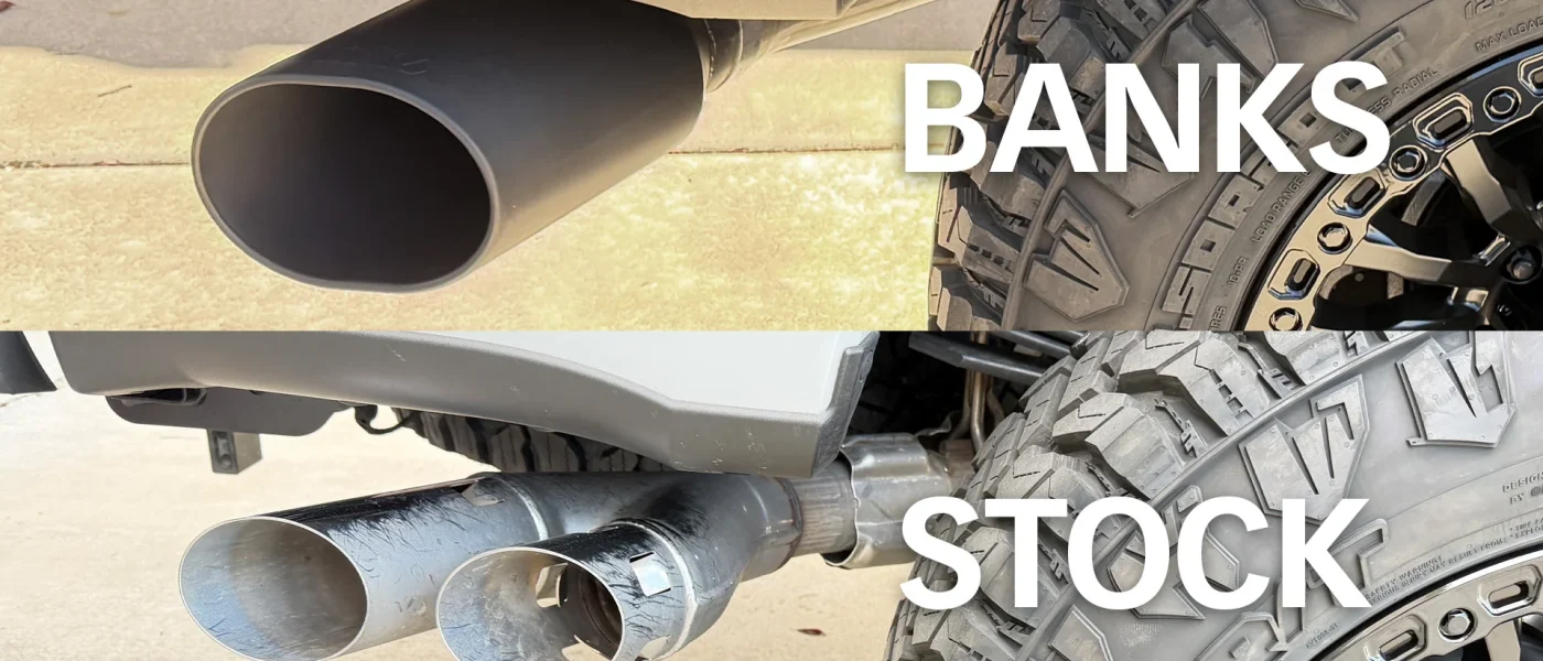 Comparison of Banks vs stock Ford factory forked exhaust t