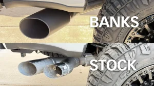 Comparison of Banks vs stock Ford factory forked exhaust t