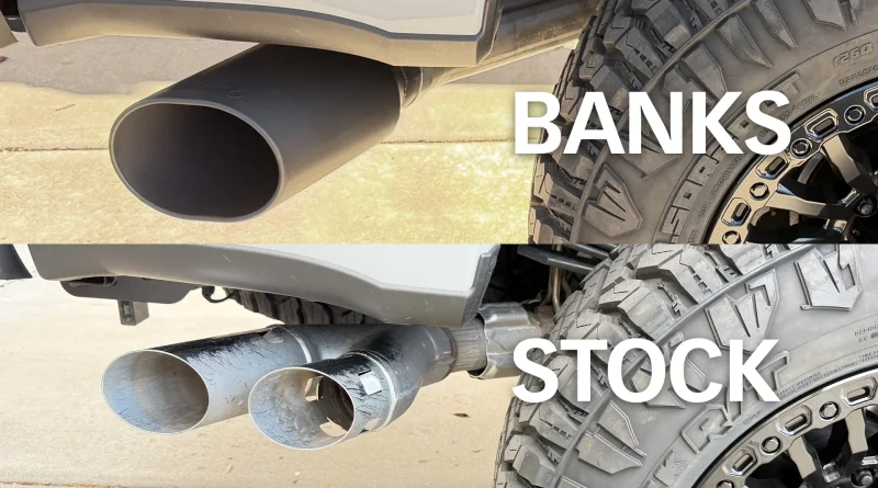 Comparison of Banks vs stock Ford factory forked exhaust t