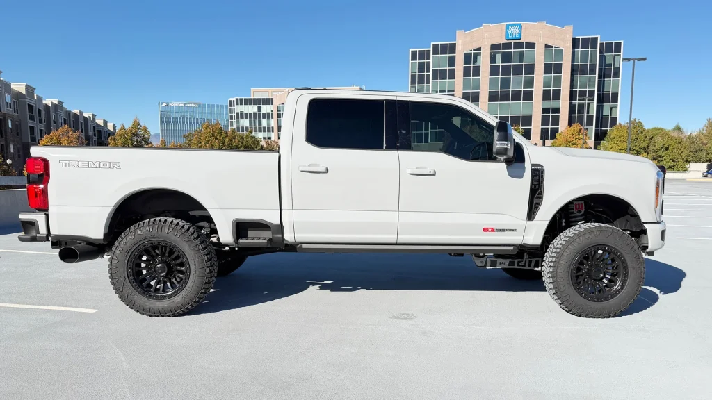 Braxton Schenk’s Ford F-350 showing new Monster Exhaust system